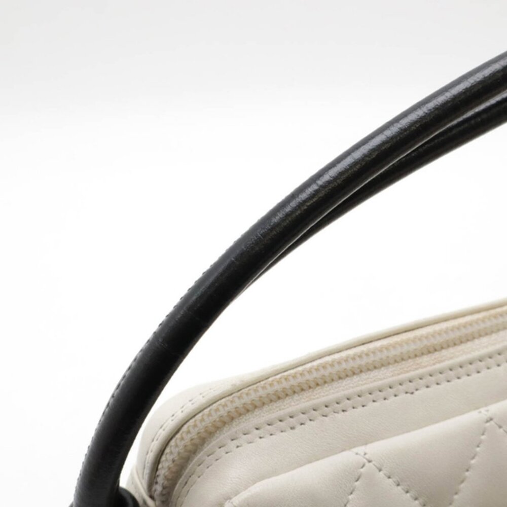 CHANEL Cambon Quilted Ligne Shoulder Bowling Pouch Bag Tote White - Picture 5 of 8